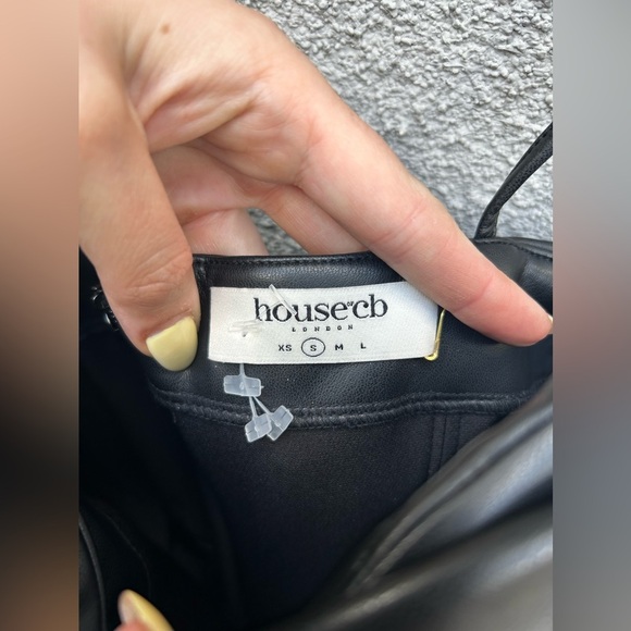 HOUSE OF CB 'Luanne' Black Vegan Leather Corset Midi Dress - Picture 12 of 13